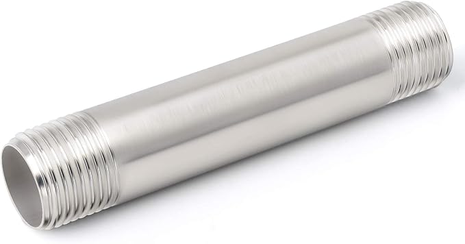 TAISHER 2PCS Stainless Steel Pipe Fittings, 3/8" NPT x 3/8" NPT Male Threaded, 6" Length Nipple Cast Pipe