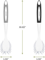 Amazer Dish Brush, 2 Pack Dish Scrubber with Handle, Kitchen Dishes Brushes, Scrub Brush with Stiff Bristles for Cleaning, Sink, Pots, Pans