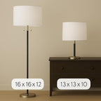 Linen Drum Lamp Shade - Heather White - 13" x 13" x 10" - Easy Installation & Versatile Home Decor | Round Shade for Table & Desk Lamps - ASSEMBLY REQUIRED