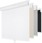 ChrisDowa Cordless Blackout Roller Shades for Windows, Thermal Insulated UV Protection Pull Down Shades, Total Blackout Window Blinds for Home, Office, Bedroom, Door (20" W x 72" H, White)