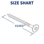 Lag Screws 3 Inch, 50PCS Heavy Duty Construction Screw, Structural Wood Screw #14 x 3, Rust Resistant, Washer Head, Yellow Coated Exterior Wood/Lag Screws, Star Drive with Bit