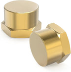 GASHER 1/2"NPT Brass Pipe Cap, NPT Female Thread Socket Pipe End Cap Plugs Fitting 5PCS