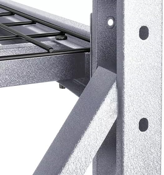 Heavy Duty Member Mark 4-Shelf Industrial Storage Rack, 77" W x 24" D x 72" H (Granite, 3 Pack)