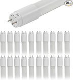 20 Pack 4FT LED T8 Type A+B Tube Lights, 24W, 5000K, Single or Double End Powered, Plug and Play or Ballast Bypass, 4 Foot T10 T12 Fluorescent Bulbs Replacement, Milky Cover