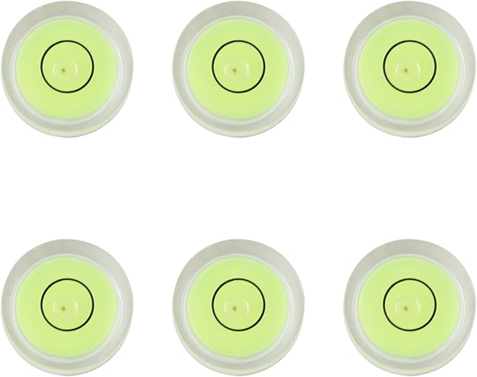 JYK 6pcs Round Bubble Level 40x10mm,Mini Circular Bullseye Spirit Levels for Leveling Camera Tripod Telescope Workshop Turntable Pictures