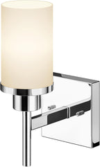 Vanity Lights Polished Chrome Bathroom Light Fixtures with White Frosted Glass Shade, Wall Sconce for Mirror Hallway Entrance Porch T001CH-L1