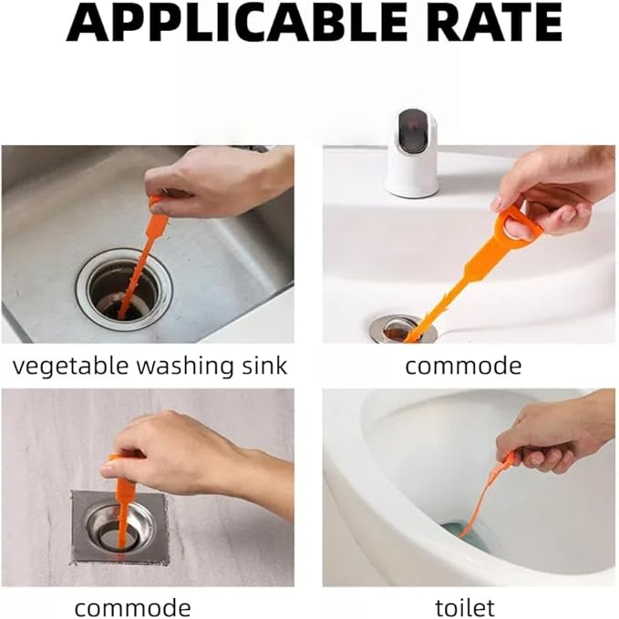 Sink Plunger with 3 Drain Clog Remover Tools – Compact Manual Plunger and Flexible Drain Snakes for Unclogging Bathroom, Kitchen, and Shower Drains