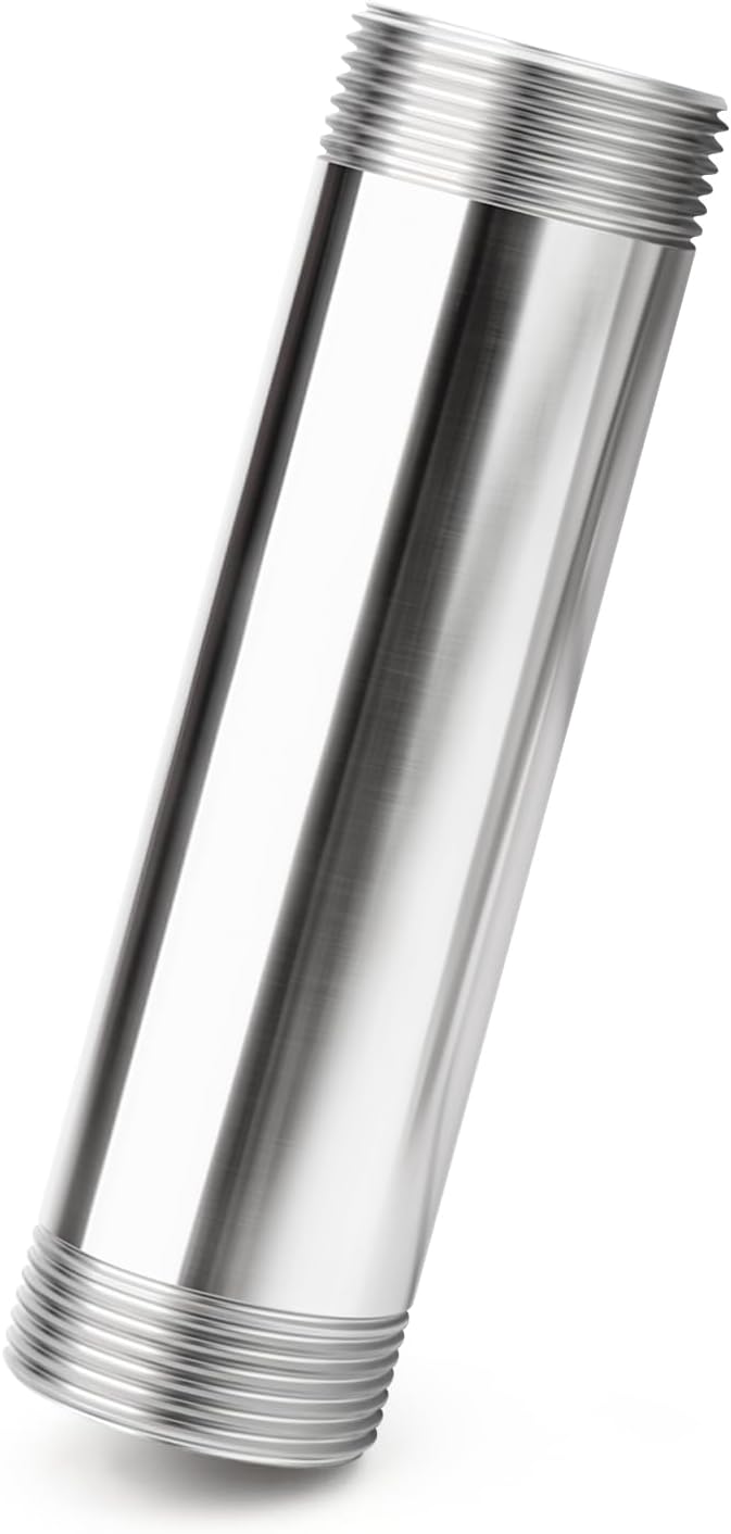 TAISHER 2PCS Stainless Steel Pipe Fittings, 1-1/4" NPT Male x 1-1/4" NPT Male Threaded, 6" Length Nipple Cast Pipe