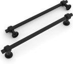 Amerdeco 10 Pack Matte Black Cabinet Pulls 10 Inch(254mm) Hole Center Drawer Pulls Cabinet Hardware Kitchen Cabinet Handles for Bathroom Dresser Pulls ZH0069