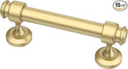 Alzassbg 15 Pack Matt Gold Cabinet Pulls, 3 Inch(76mm) Hole Centers Cabinet Handles Kitchen Hardware Straight Bar for Cabinets and Drawer AL3082MGP