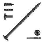 #14 x 4 Inch Lag Screws (30Pcs) 1lb. Structural Wood Screw, Black, Carbon Steel, Washer Head, Rust Resistant epoxy Coated, T30 Star Bit