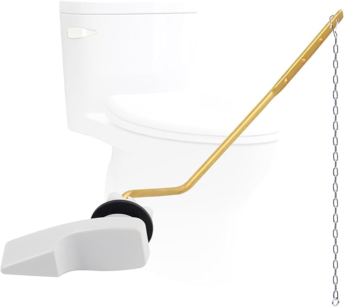 Universal Side Mount Metal Toilet Handle Replacement Kit Compatible with American Standard/Mansfield/Gerber/TOTO/Kohler Toilet, Toilet Tank Flusher Lever with Flapper Chain, White