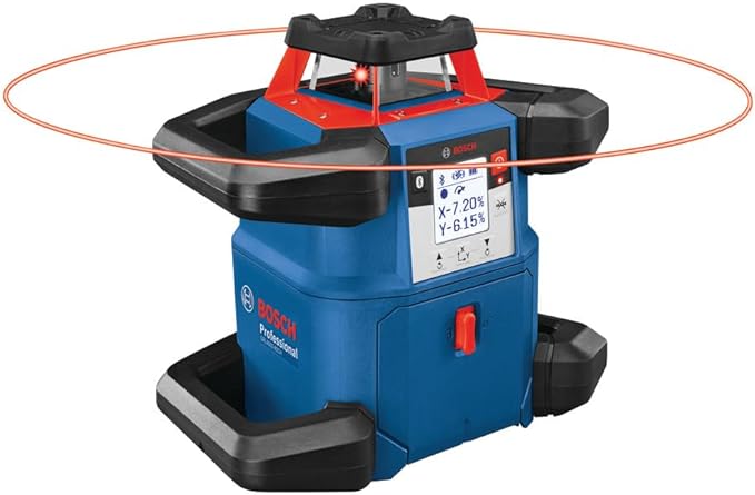 BOSCH GRL4000-80CHK REVOLVE 18V Connected Self-Leveling Horizontal Rotary Laser Kit, Includes CORE18V 4 Ah Battery & Charger, Tripod, Grade Rod, Receiver, Carrying Case, & Accessories