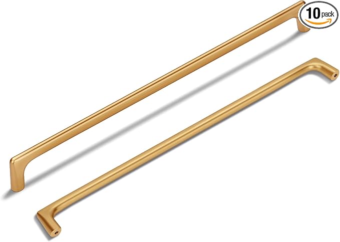 10 Pack 12.6 Inch(320mm) Hole Center Modern Brushed Champagne Bronze Cabinet Pull Handle Timeless Vanity Drawer Pull Handle Classic Cabinet Hardware for Kitchen Bathroom, Champagne(12.6x10)