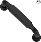 Alzassbg 6 Pack Matt Black Cabinet Handles, 3 Inch(76mm) Hole Centers Arch Modern Cabinet Pulls Kitchen Cabinets Hardware for Cabinets and Drawers AL3503MB
