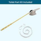 Universal Metal Front Mount Toilet Handle Replacement Kit Compatible with Kohler Toilet Tank Parts, Toilet Flush Lever Handle with Flapper Chains, Brushed Nickel