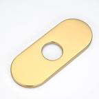 6 Inch Faucet Deck Plate for Bathroom Sink - Universal Fit for 1 Hole or 3 Hole 4 Inch Centerset Basins - Escutcheon Faucet Plate - Stainless Steel Faucet Hole Cover(Chrome Gold)