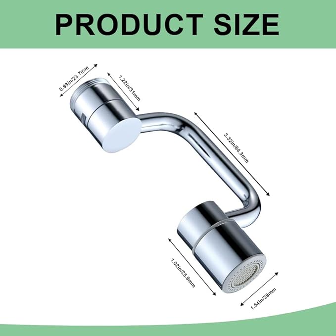 SELLO 1080° Rotating Faucet Extender for Bathroom Sink, Sink Water Faucet Aerator with Brass Extension, Sink Extender with Adjustable Swivel Arm, Fit to Faucet Threads G1/2, 15/16”, and 55/64”