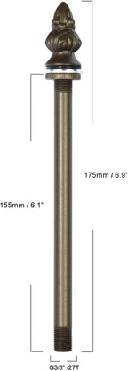 Bieye SS025 Lampshade Support with Finial for Tiffany Style Stained Glass Floor Lamp Table Lamp (G3/8 155mm Acorn)