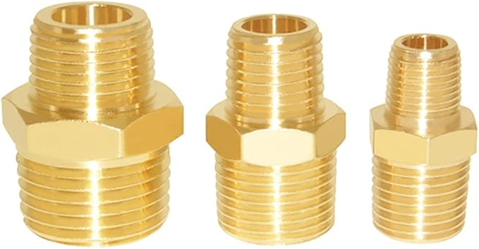 Joywayus 3/8" NPT Male × 1/4" NPT Male Brass Pipe Fitting Adapter