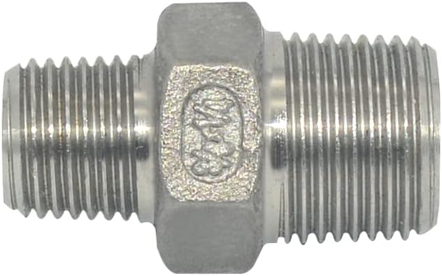 3/8" x 1/4" Male Threaded Reducing Nipple Fitting/Adapter,Stainless Steel SS304 NPT Pipe Hex Reducer