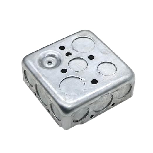 12 Pack 4" Square Electrical Box, 1-1/2'' Deep Metal Electrical Box, 21.0 Cu. in. Capacity, Electrical Junction Box, Galvanized