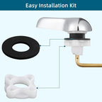 Hygie Rinse Metal Toilet Handle Replacement Kit Universal Side Mount Fit, Toilet Lever Compatible with American Standard/Glacier Bay/Gerber, Toilet Flush Handle with Flapper Chain, White