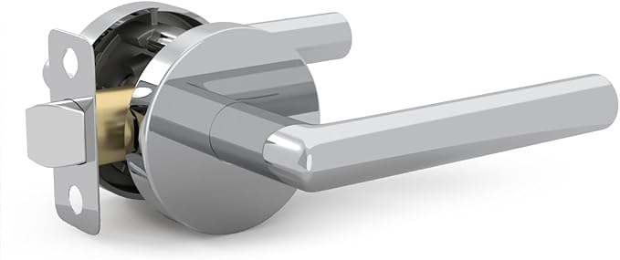 Mega Handles Ronn Passage Lever Door Handle Set for Hallway, Closet and Bathroom, Heavy Duty Door Levers, Fits All Standard Door Sizes, Screws Included - Polished Chrome (1 Pack)