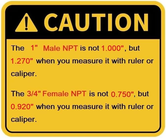 MAACFLOW brass 1" Male NPT to 3/4" Female NPT Adapter Reducer Hex Bushing (Thread OD1.27" - ID 0.92") (pack of 2)