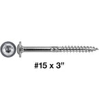 Jake Sales #15 x 3 Construction Lag Screw Stainless Steel T-30 Torx/Star Drive Heavy Duty Lag Screw Far Superior to Common Lag Screws (Full Box 500 Screw Count) Modified Truss Washer Head