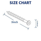 Wood Screws 3 Inch, 300 Pcs Construction Fence Screws, #10 x 3 Deck Exterior Screws for Wood, Rust Resistant, T25 Star Bits Included, Brown