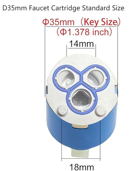 SEDAL Diameter 35mm Ceramic Faucet Cartridge Replacement for Single Handle Kitchen Basin Shower Faucet Part,Ceramic Disc Single Handle Faucet Cartridge Replacement 1.38 / 35mm Diameter (1Pack)