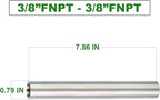 TAISHER 2PCS Stainless Steel Pipe Fittings, 3/8" NPT x 3/8" NPT Female Threaded, 8" Length Nipple Cast Pipe