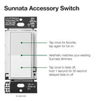 Lutron Sunnata On/Off Accessory Switch with Wallplate, only for use with Sunnata LED+ Dimmers, ST-ASW-WH, White