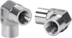 90 Degree Street Elbow - 1/8" NPT Female to 1/8" NPT Female Stainless Steel 304 Heavy Duty Forged Barstock Street Elbow Adapter Pipe Fitting (pack of 2)