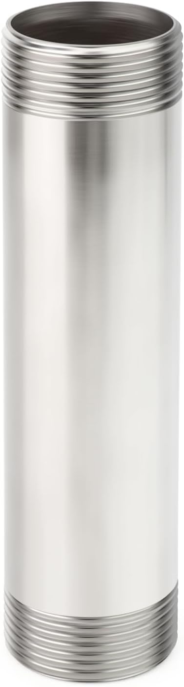 TAISHER 2PCS Stainless Steel Pipe Fittings, 1-1/2" NPT Male x 1-1/2" NPT Male Threaded, 6" Length Nipple Cast Pipe