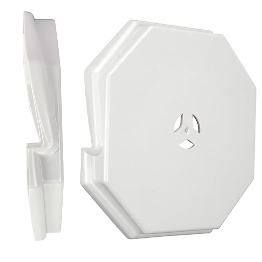 Vinyl Siding Mounting Block, Qulity Plate 130110006001 Octagon Outdoor Light Block for 1/2 inch Lap Double and 4 inch Height Siding, Small White 1 Pack