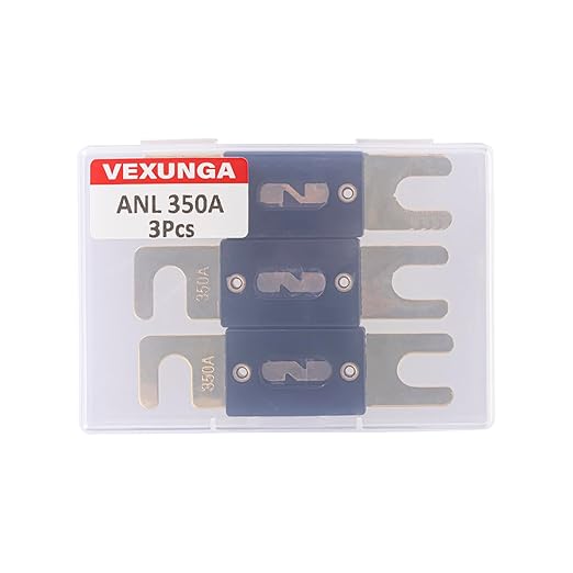 350A ANL Fuse 350 Amp Inline Blade Fuses 32V for Car Audio Inverter Automotive Stereo (Pack of 3 pcs)