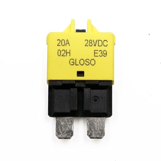 E39 Manual-Resettable Blade Automotive Fuse - ATC/ATO Low-Profile 20A, 12V-32V DC for Marine/RV/Car (5-Pack)