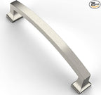 Asidrama 25 Pack 5 Inch(128mm) Hole Centers Kitchen Cabinet Handles, Brushed Satin Nickel Cabinet Pulls Kitchen Cabinet Hardware for Cupboard Drawer Pulls