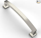 Asidrama 6 Pack 5 Inch(128mm) Hole Centers Kitchen Cabinet Handles, Brushed Satin Nickel Cabinet Pulls Kitchen Cabinet Hardware for Cupboard Drawer Pulls