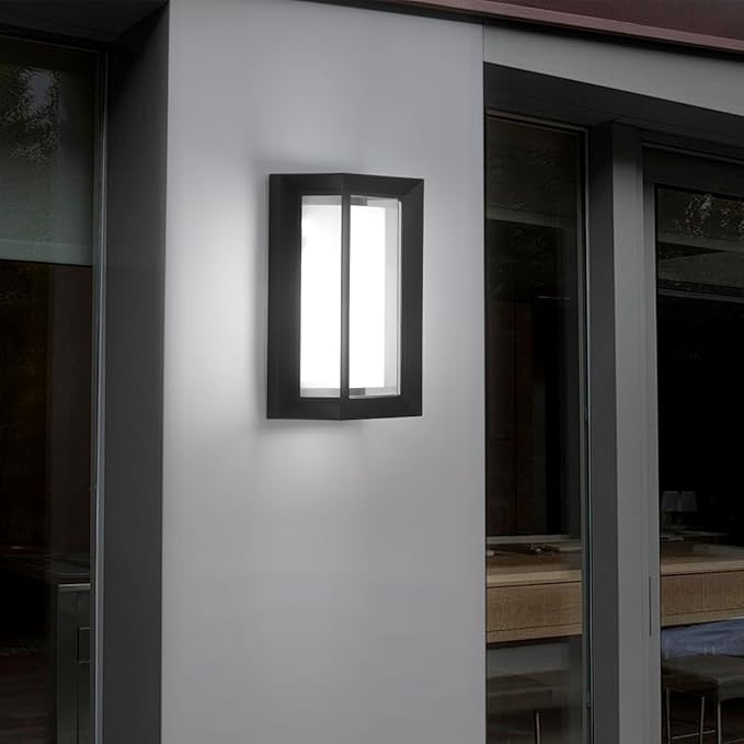 Outdoor Wall Light Modern Outdoor Sconce - 24W LED Exterior Lights Fixture Black Aluminum Outdoor Lighting Waterproof for Porch,Patio,Garage 4 Pack