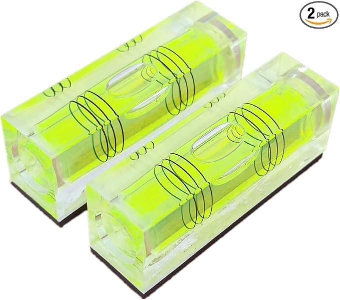 2Pcs Square Bubble Spirit Levels with Magnetic Base 52x20x15mm Three Line Bubble Level Measuring Layout Tools Levels