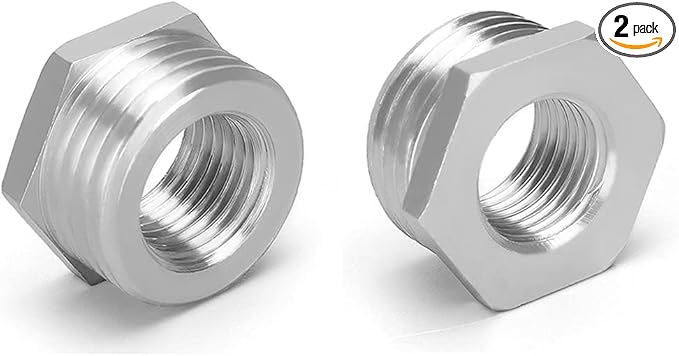 Joywayus Stainless Steel Hex Head Bushing Reducer Pipe Fitting 2 NPT Male × 3/4 NPT Female (Pack of 2)