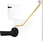Hygie Rinse Metal Toilet Handle Lever Flush Replacement, Universal Side Mount Toilet Handle with Stainless Steel Flapper Chains, Toilet Repair Kit, Matteblack