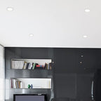 Maxxima 4 in. Ultra-Thin Recessed Anti-Glare LED Downlight Canless IC Rated 1200 Lumens 5 Color Temperature Selectable 2700K/3000K/3500K/4000K/5000K Dimmable White Trim, 90 CRI, Junction Box Included