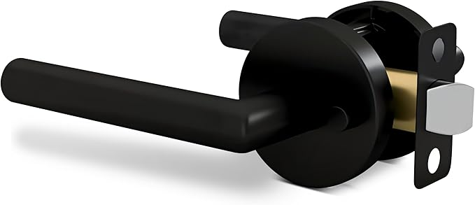 Mega Handles Ronn Privacy Lever & Lock Door Handle Set for Hallway, Closet and Bathroom, Keyless Lock, Heavy Duty Door Levers, Fits All Standard Door Sizes, Screws Included - Charcoal (1 Pack)