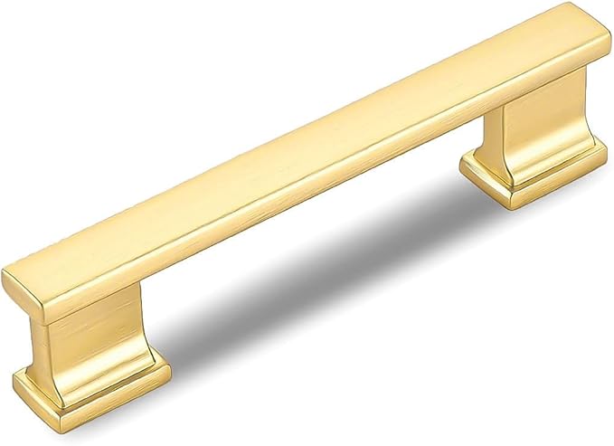 10 Pack 4-3/4 Inch Length|3-3/4 Inch(96mm) Hole Center Brushed Gold Kitchen Cabinet Handles, Cabinet Pulls Kitchen Cabinet Hardware, Cupboard Pulls, Drawer Handles