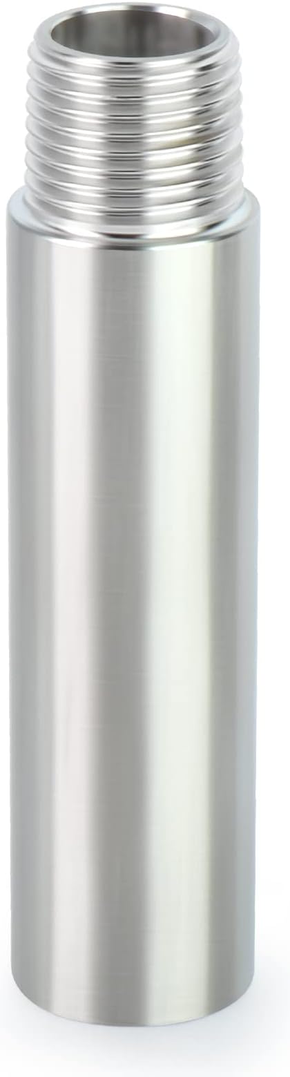 TAISHER 2PCS Stainless Steel Pipe Fittings, 3/8" NPT Male x 3/8" NPT Female Threaded, 4" Length Nipple Cast Pipe