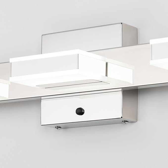 mirrea 20" LED Chrome Vanity Light 3000K/4000K/5000K CCT Adjustable 3 Light Bathroom Light Fixture Over Mirror